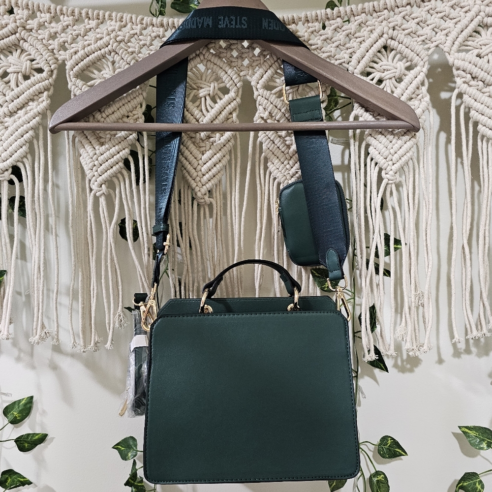 RARE* NEW! Steve Madden Bevelyn "CEDAR GREEN" Crossbody Bag Purse - Picture 3 of 8